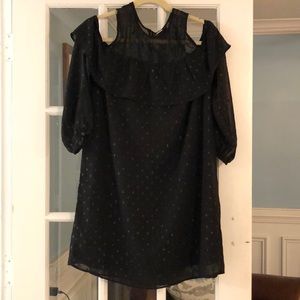 NWOT Old Navy Black sparkly cold shoulder dress